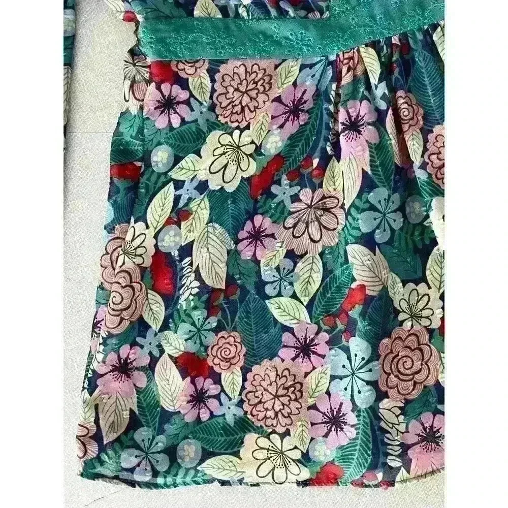 Matilda Jane Sz XS Kookaburra Floral Blouse Green Feminine Pretty Cottagecore - Picture 9 of 16